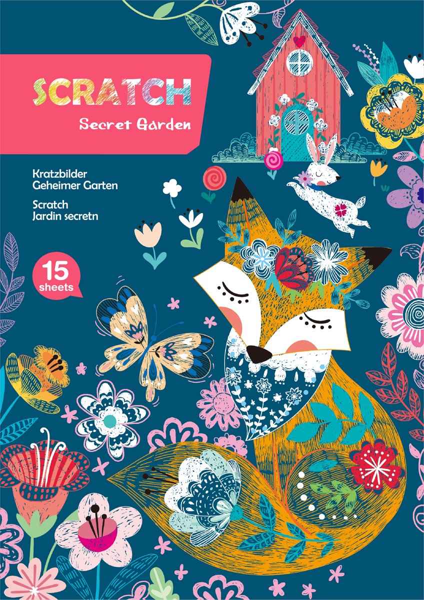 Avenir Rubbelbildbuch A4 – Secret Garden – 15 Seiten – 7 Jahre