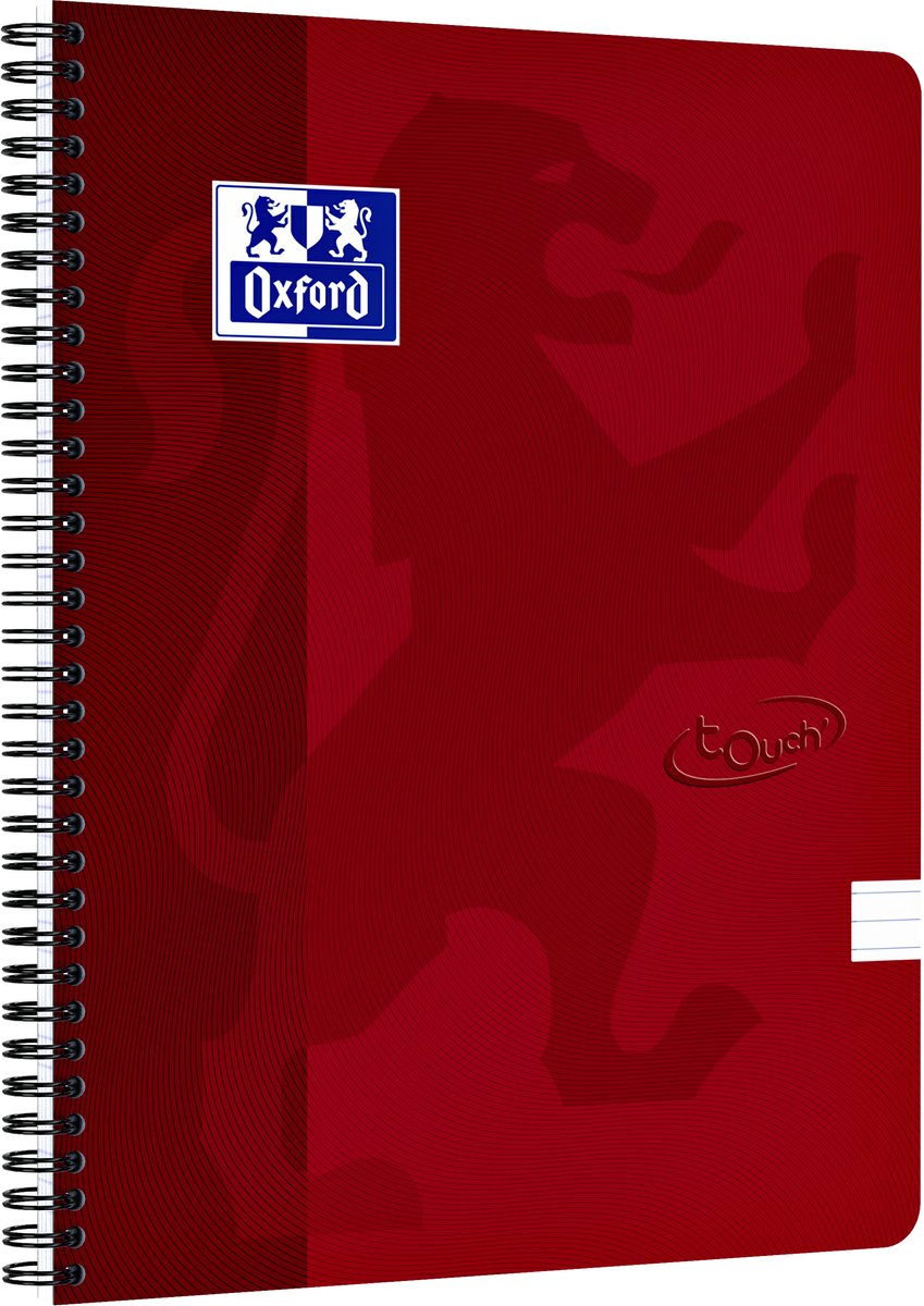 Oxford Touch – Notizbuch – A4 – liniert – 140 Seiten – 90 g – Softcover – rot