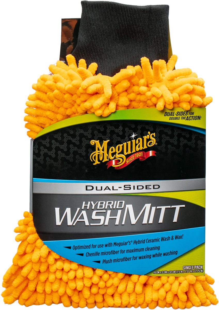 Meguiars Hybrid-Waschhandschuh aus Keramik – Autowaschhandschuh – Mikrofaser-Waschhandschuh