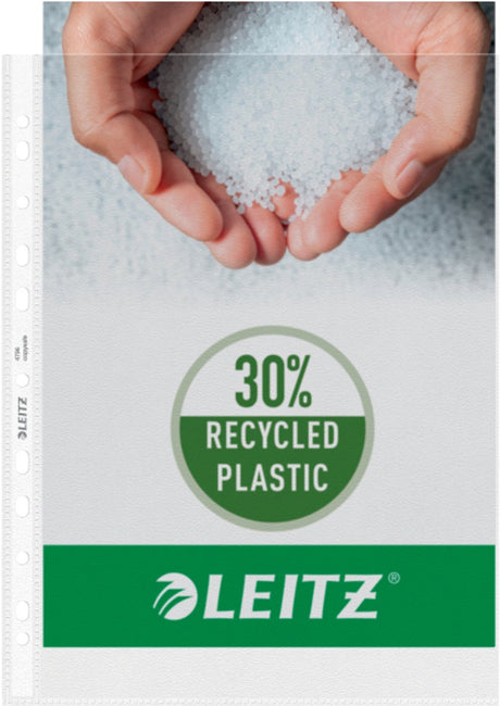 Leitz Ausstellungstasche A4 PP – 30 % recycelter Pre-Consumer-Kunststoff – 11 Löcher – 100 Stück – transparent