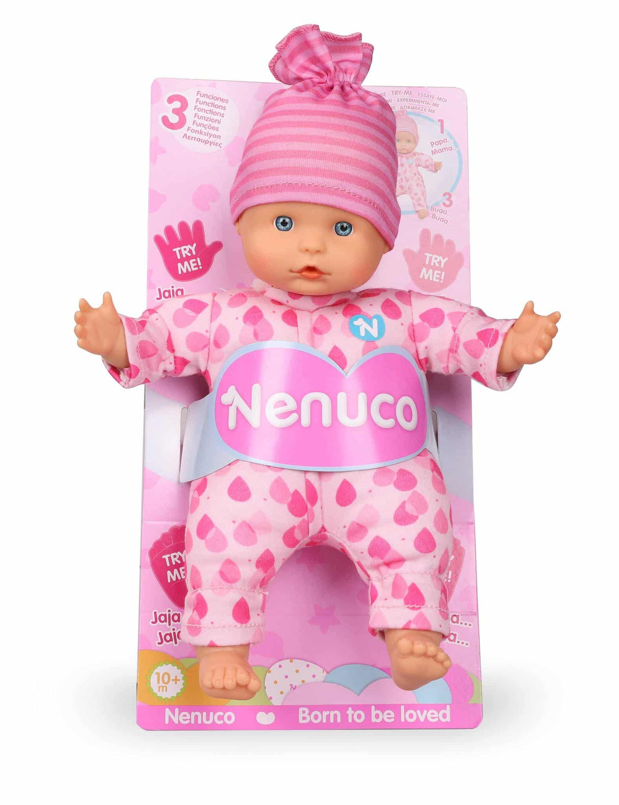 Famosa Nenuco weiche Babypuppe mit 3 Funktionen, ca. 25 cm groß