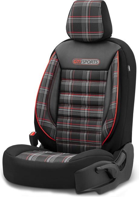 Otom Sitzbezug-Set Sport 5 mm Textil schwarz rot 11-teilig