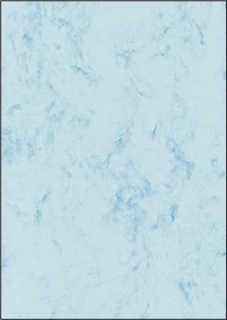 Sigel Designpapier A4 – mit marmorblauem Motiv – beidseitig – 200 Gramm – 50 Blatt – si-dp551