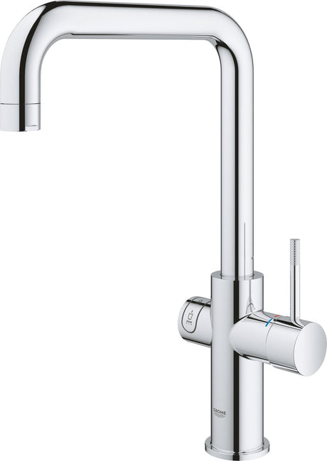 Grohe roter 3-in-1-Kochwasserhahn – U-Auslauf – 7-Liter-Boiler – mit Mischventil – Chrom