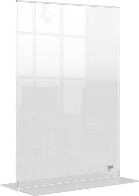 Nobo Premium Plus A4 freistehende Posterrahmen-Informationstafel – doppelseitig – transparentes Acryl