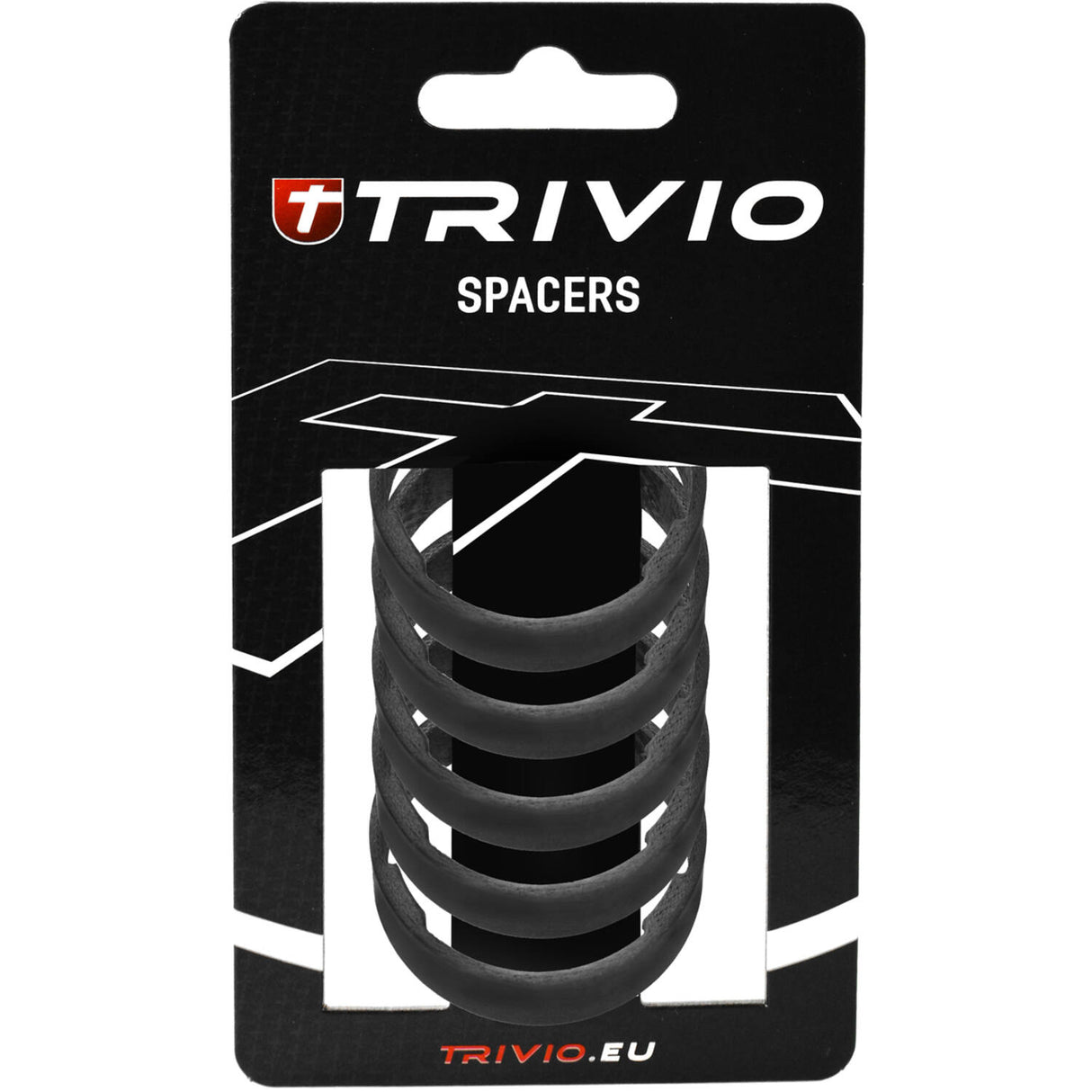 Trivio - Distanzstück 10mm 1-1 8 Carbon ud matt - 5 Stück
