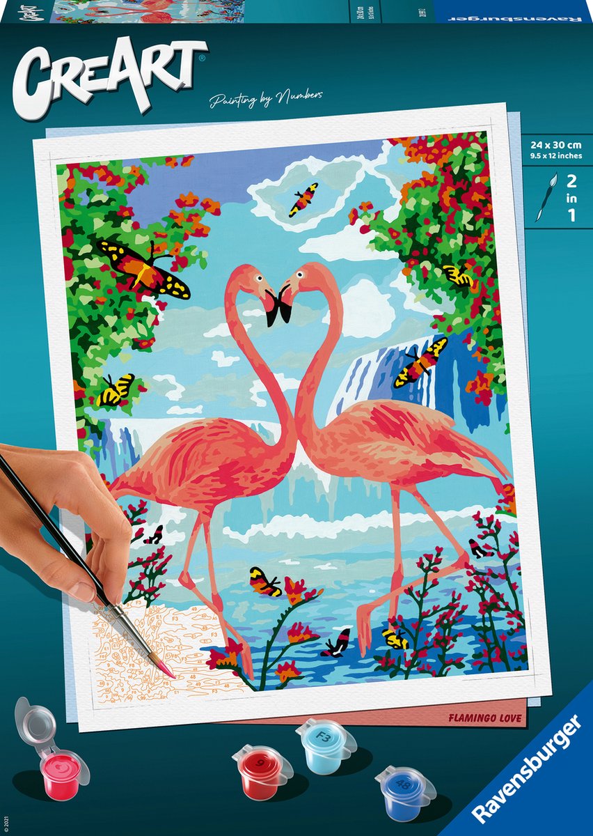 Ravensburger Creart Malen nach Zahlen – Flamingo-Liebe