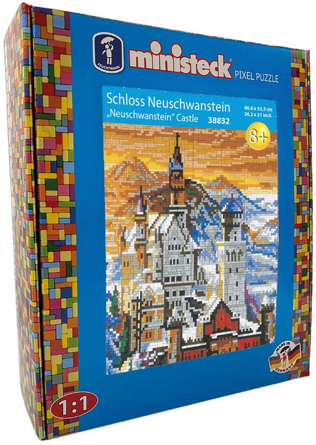 Ministeck bouwset kasteel neuschwanstein - xxl mozaïekdoos - 9800 stukjes.