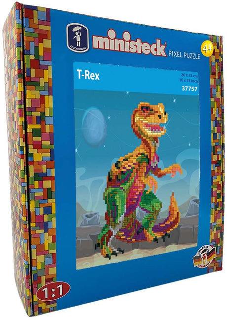 Ministeck mozaïek t-rex xl box - 1200 stuks - creatief speelgoed.