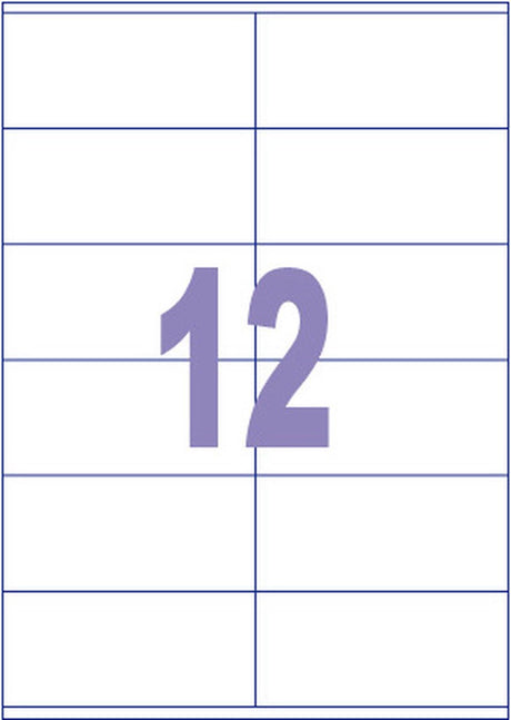Kangaro etiket - inkjet laser kopieer - 105x48mm - 100 vel - 12 stickers per vel