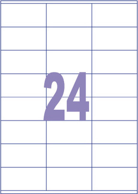 Kangaro etiketten - universeel - inkjet laser print - 70x36mm - 100 vel - 24 stickers per vel