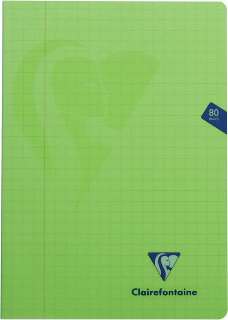 Clairefontaine Notizbuch Mimesys für DIN A4, 80 Seiten, Einband aus PP, kariert 10 mm, verschiedene Farben, 10 Stück