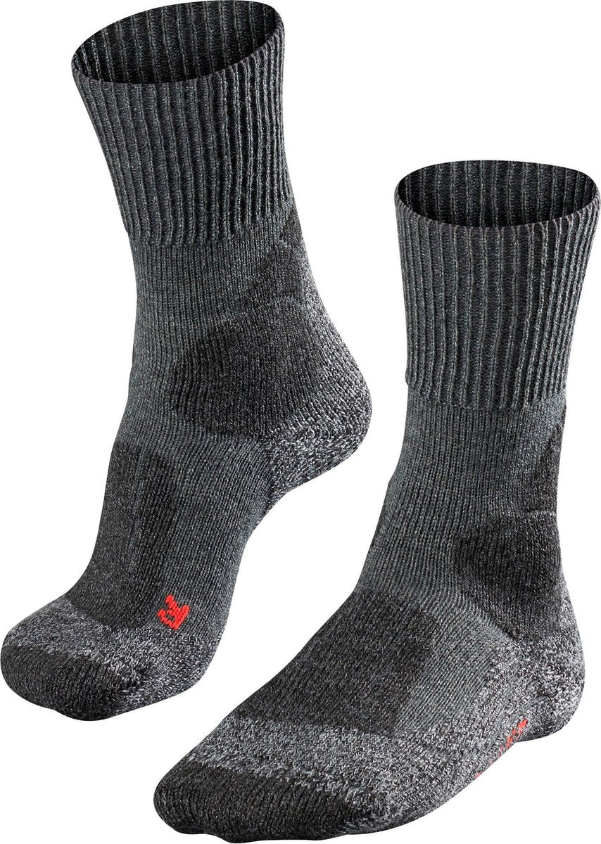 Falke TK1 Anti-Blister Wandersocken aus dickem Woll-Funktionsmaterial Damen Grau – Größe 41-42