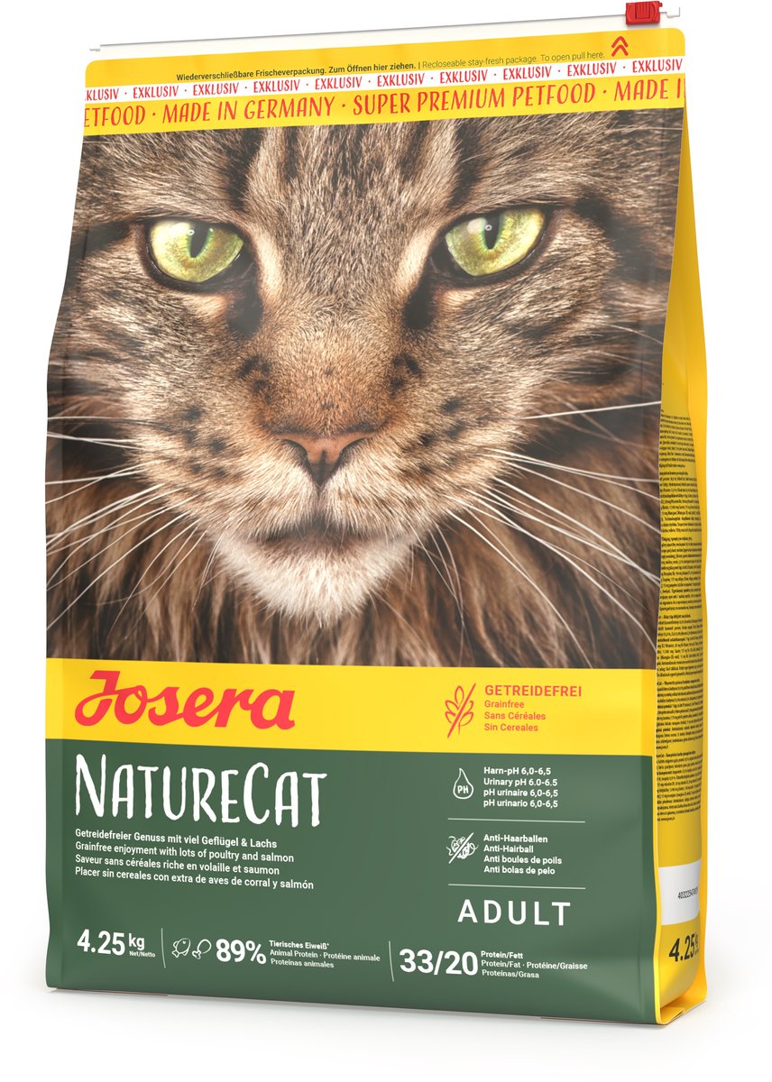 Josera Naturecat – Katzenfutter – getreidefrei – hoher Proteingehalt – Huhn und Lachs – 10 kg
