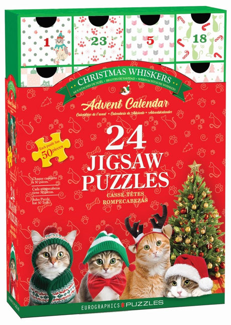 Eurographics - Adventskalender, Weihnachtsschnurrhaare [Adventskalender, Weihnachtsschnurrhaare] - 24×50 Stück 12,5×12,5cm (B×H) – Adventskalender