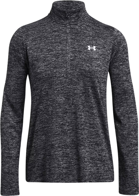 Under Armour Tech 1 2 Zip-Twist-Blk Damen-Sportpullover – Schwarz – Weiß