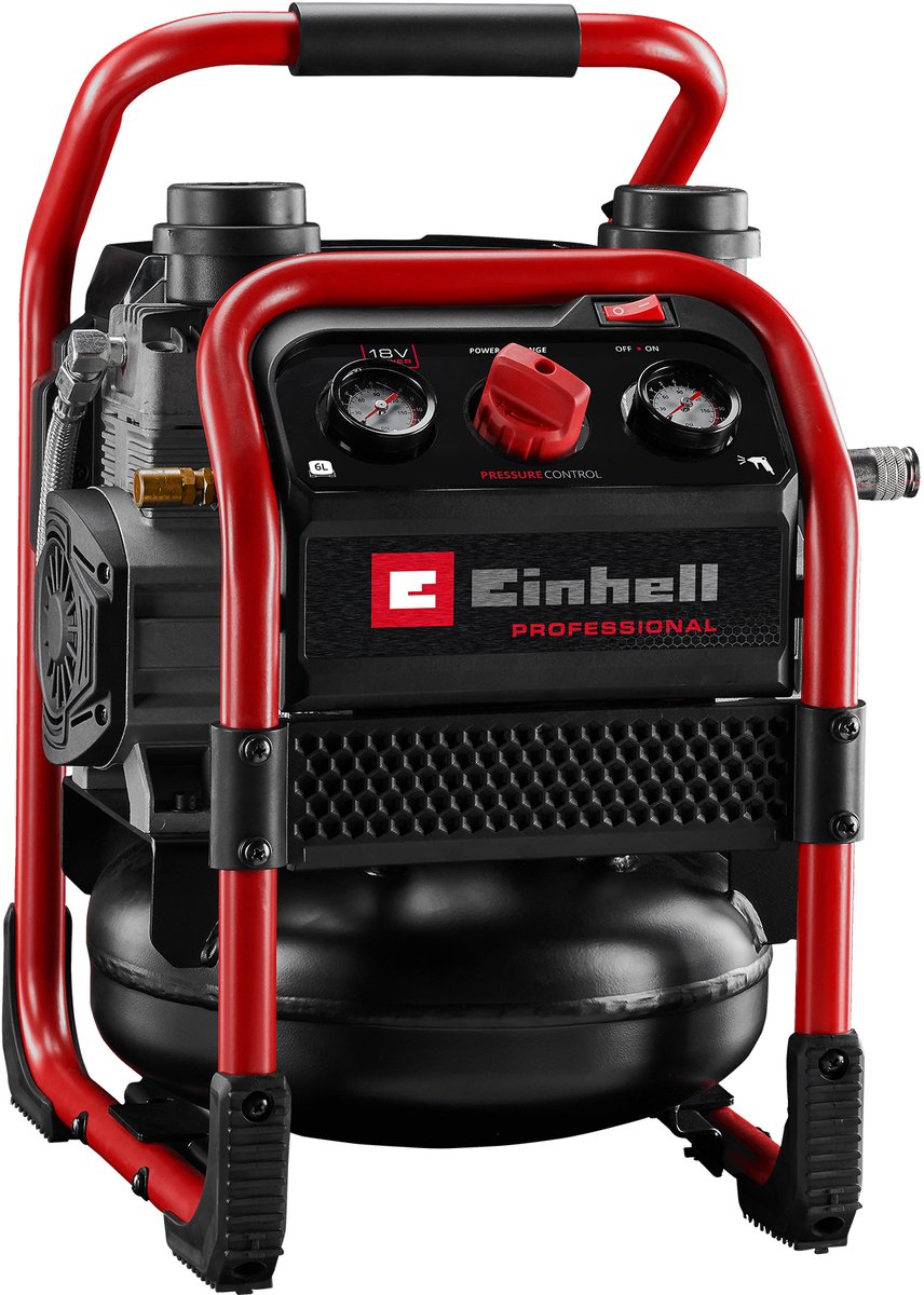 Einhell Silenzzo 18 160 professioneller Akku-Luftkompressor (schwarz rot, Akku und Ladegerät nicht im Lieferumfang enthalten)