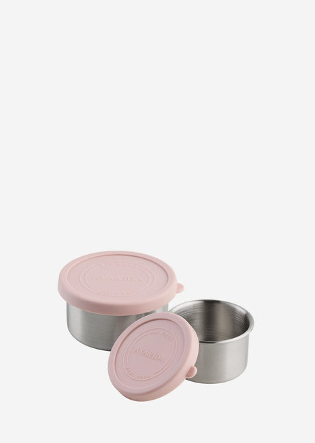 Aya ida aya ida – Set Snackbehälter – Lunchbox – Pillendose – Lebensmittelbehälter-Set – Müslibehälter – 100 ml + 200 ml – zartes Rosa