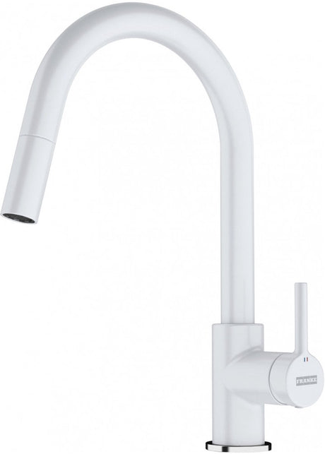 Franke Lina - Küchenarmatur FC 6051.094 mit ausziehbarer Brause, Eisweiß 115.0626.081