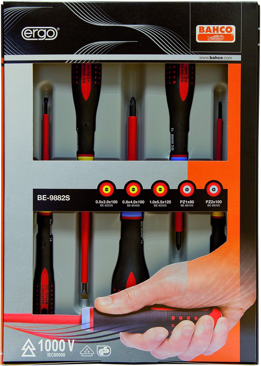 Bahco Schraubendreher-Set Ergo 1000V 5-teilig