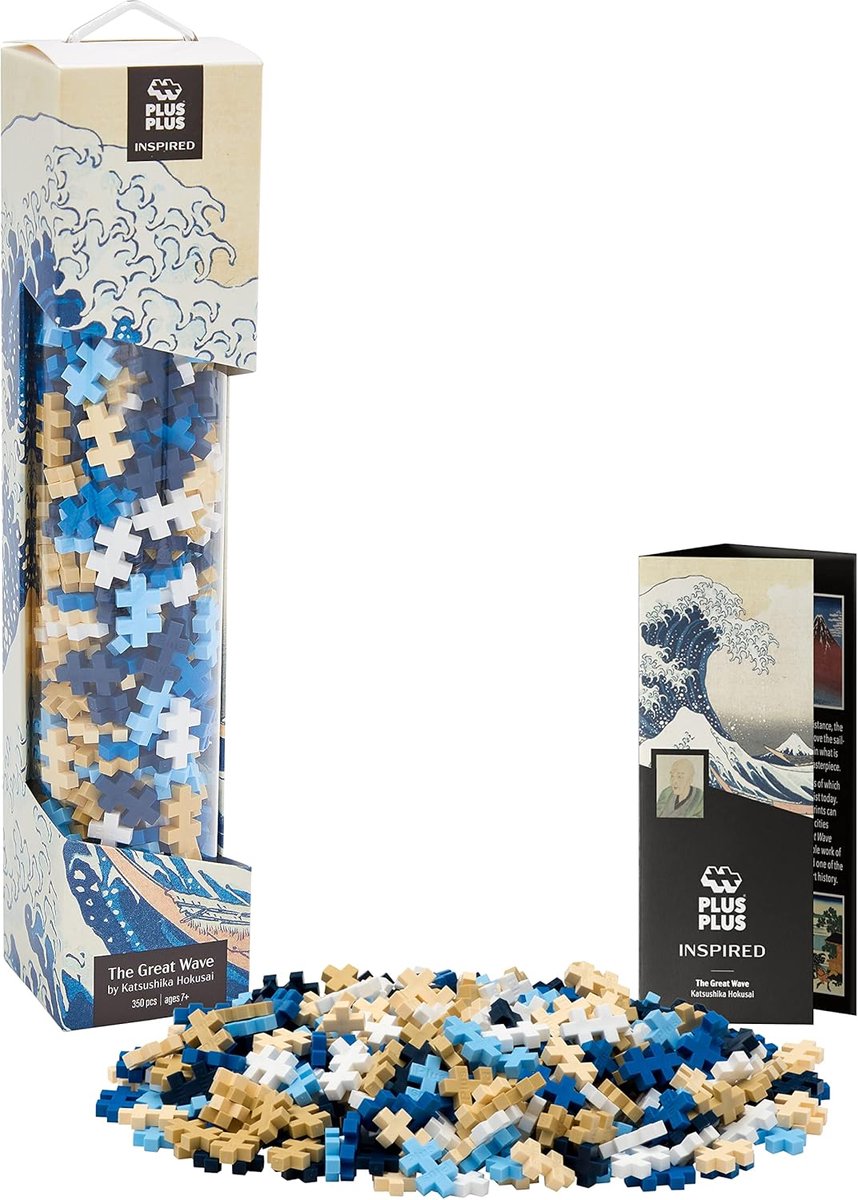 Von Plus-Plus inspiriertes 350-teiliges Bauset „Hokusai die Welle“ – 4278 – Konstruktionsspielzeug-Kunstwerk – Konstruktionsspielzeug – Set mit Bausteinen – ab 7 Jahren