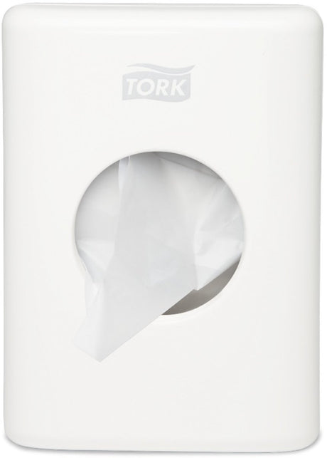 Tork 566000 Spender für Damenbindenbeutel, weiß, 36 x 140 x 100 mm pro Stück, Spender für Damenbindenbeutel (566000)