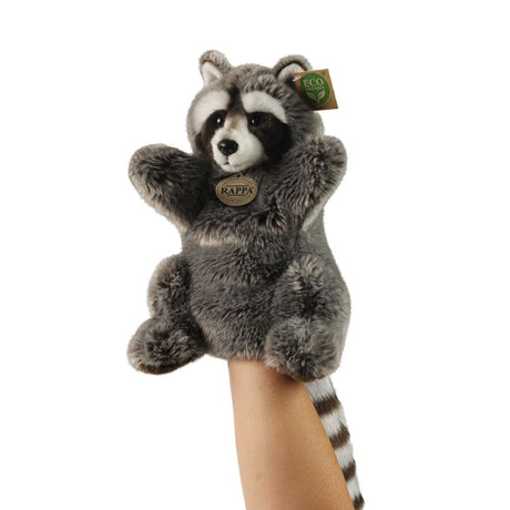 Plüsch Waschbär Handpuppe 28 cm umweltfreundlich