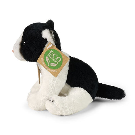 Plüsch schwarz-weiße Katze 14 cm umweltfreundlich