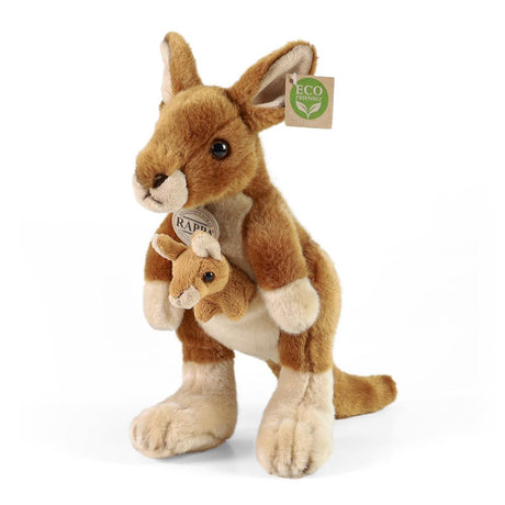 Plüsch-Känguru mit Jungem 27cm umweltfreundlich