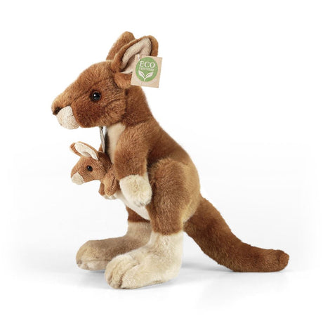 Plüsch-Känguru mit Jungem 27cm umweltfreundlich
