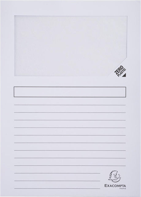 Exacompta 16x forever pak van 25 venstermappen 120g m2 - 22x31cm voor a4 - wit - 50270e
