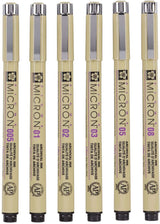 Sakura Pigma Micron Federmäppchen 6 Fineliner schwarz