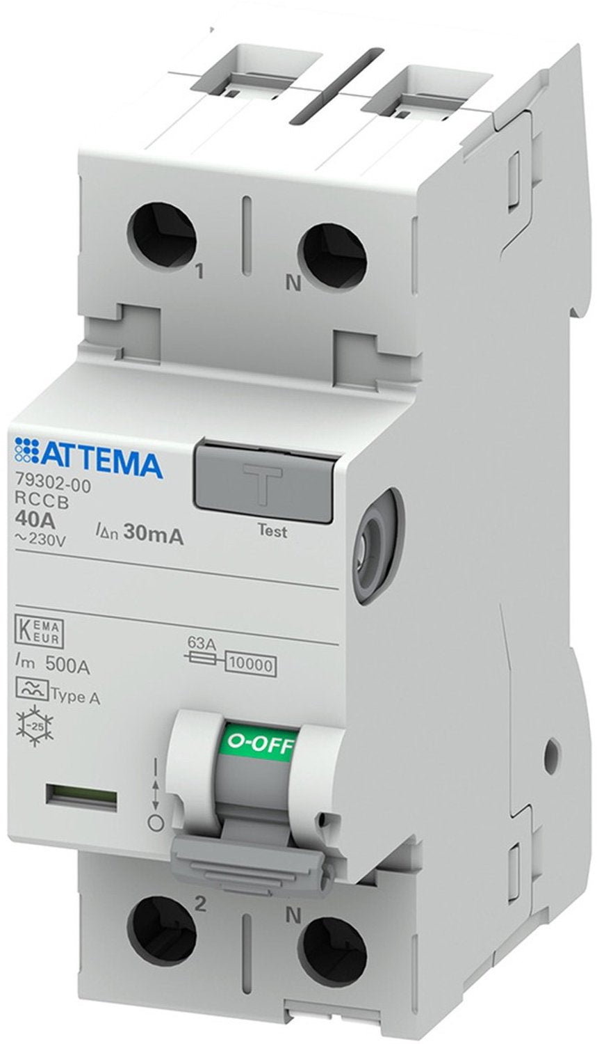 Attema nxt Fehlerstromschutzschalter 2-polig - 40a - 30ma - 1 Phase