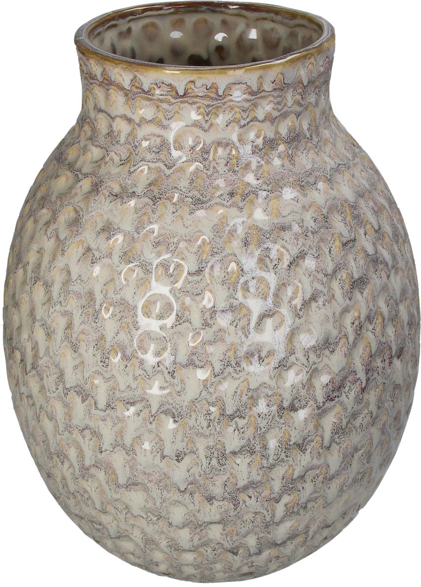 Hd collection vaas aardewerk zand 30x30x38cm