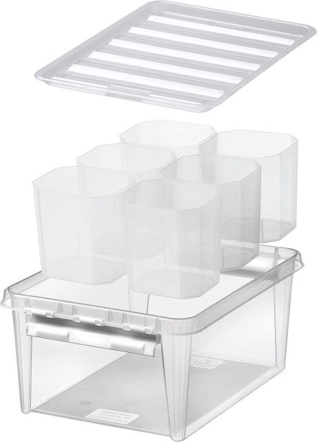 Smartstore - Classic 15 Aufbewahrungsbox 14 Liter mit 6 Trennwänden - Polypropylen - transparent