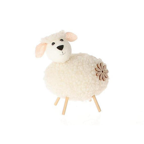 Hbx Natural Living Deko-Schaf auf Beinen H6cm weiß