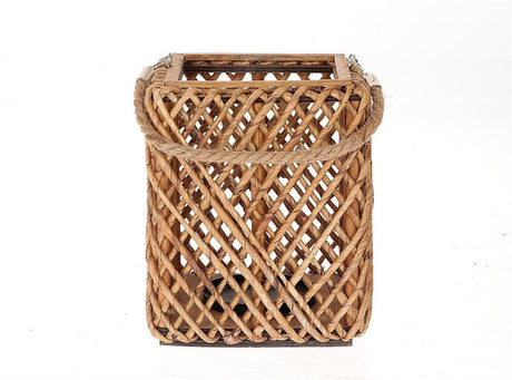 HBX Natural Living HBX Living Laterne Sentio mit Grasglas 20x20x25cm braun