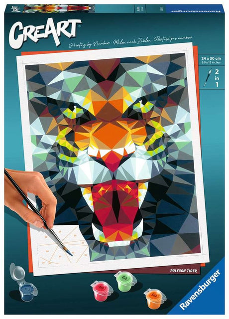 Ravensburger Polygon-Tiger – Malen nach Zahlen für Erwachsene