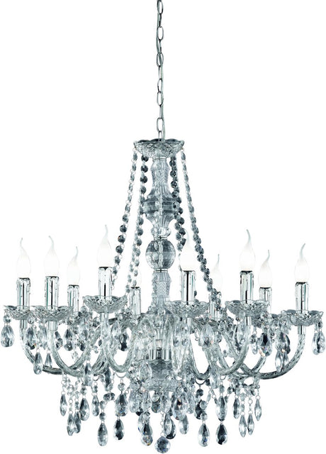 Rl live your light reality lüster kroonluchter - chroom - excl. 10x e14 40w - behang transparant - d:76 cm