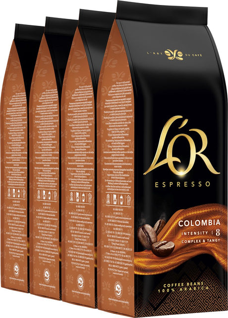 L'or espresso origins colombia koffiebonen - intensiteit 8 12 - 4 x 500 gram