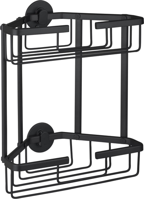 Differnz draadmand - 2-laags driehoek - zonder boren - aluminium - 28 x 13 x 30 cm - zwart