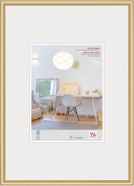 Walther New Lifestyle – Kunststoffrahmen – Fotogröße 70 x 100 cm – Kunstglas – Gold