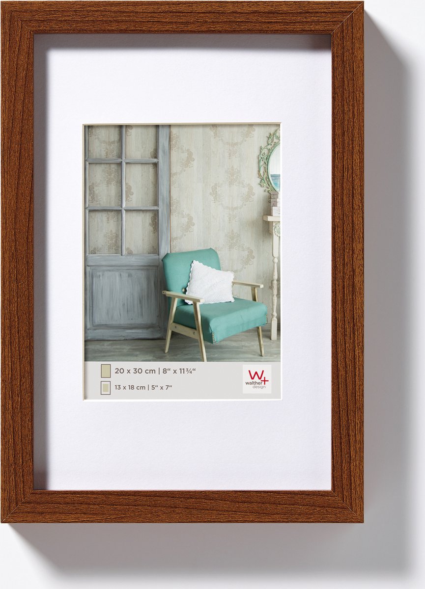 Walther Stockholm – MDF-Holzrahmen – Fotogröße 15 x 20 cm – Walnuss