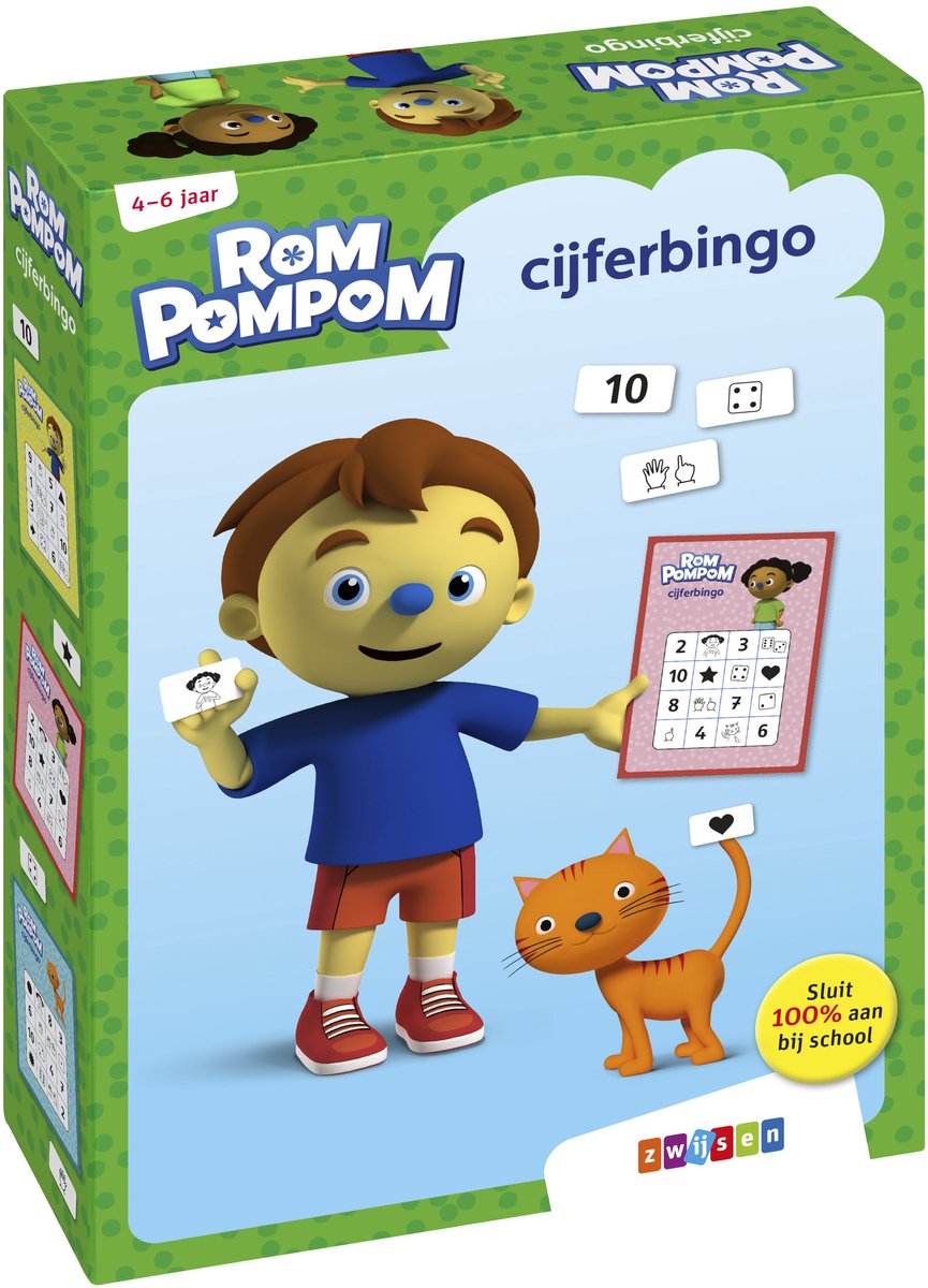Zwijsen Romppompom Zahlen-Bingo. 4+