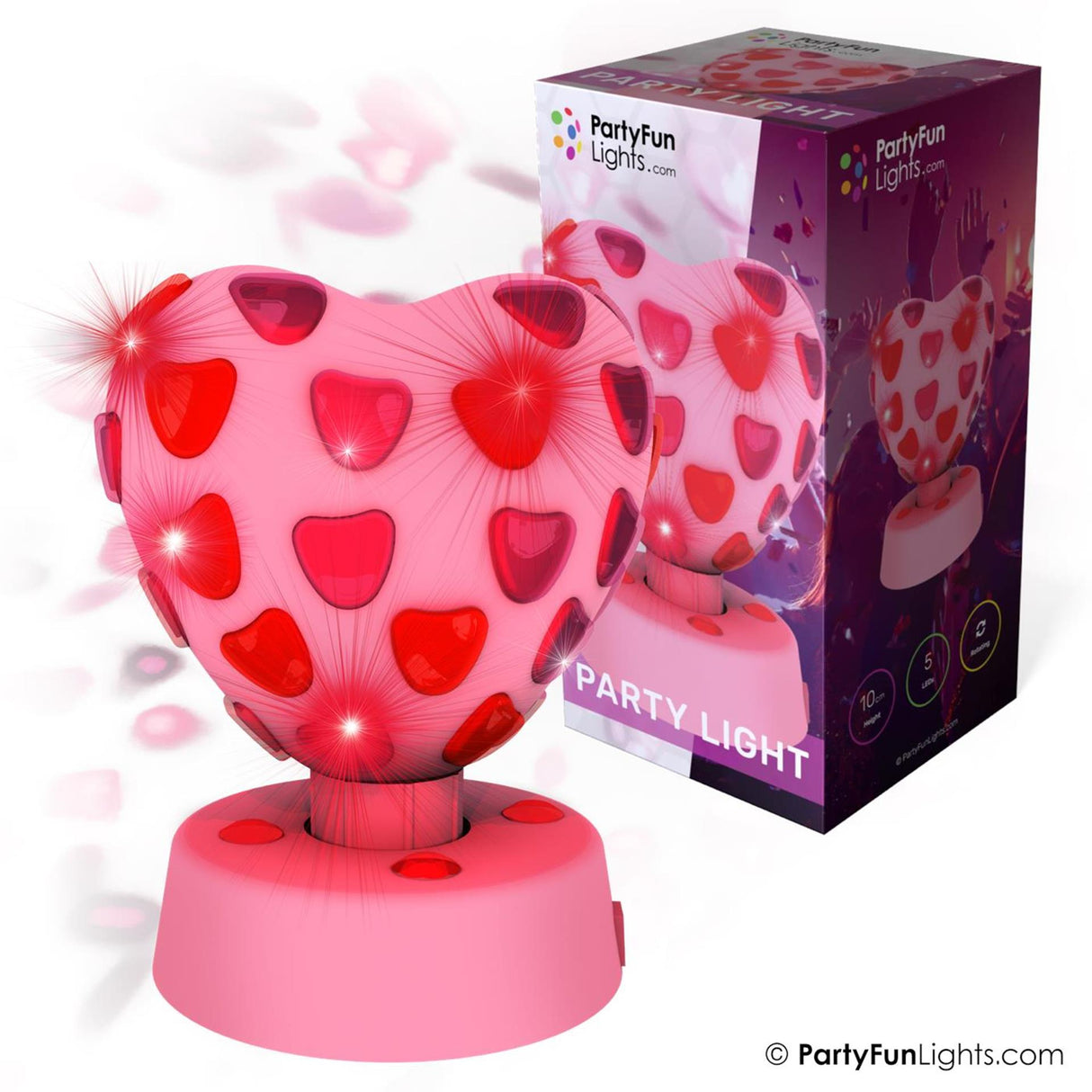 Partyfun Lichter Partylicht Herz LED drehbar