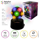 Partyfun Lichter Tischlampe Mini-Discokugel drehend