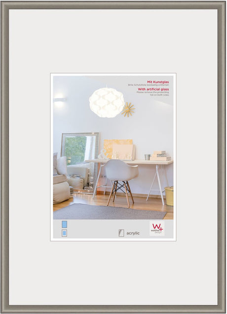 Walther New Lifestyle – Kunststoffrahmen – Fotogröße 40 x 50 cm – Kunstglas – Stahl