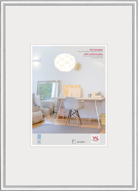 Walther New Lifestyle – Kunststoffrahmen – Fotogröße 30 x 40 cm – Kunstglas – Silber