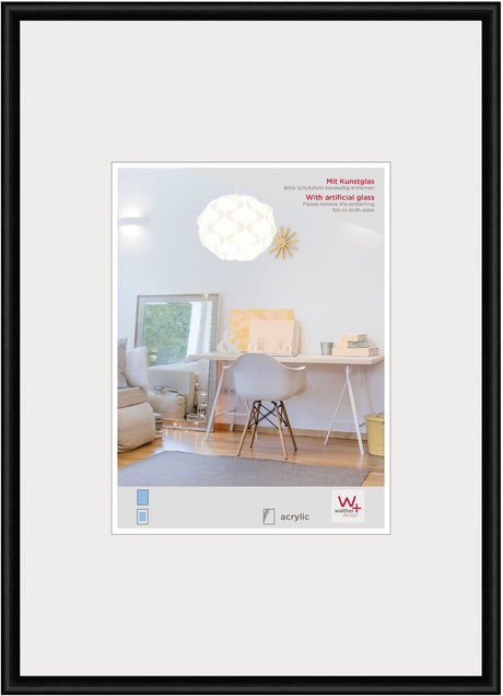 Walther New Lifestyle - Kunststoffrahmen - Fotogröße 40x50 cm - Kunstglas - Schwarz