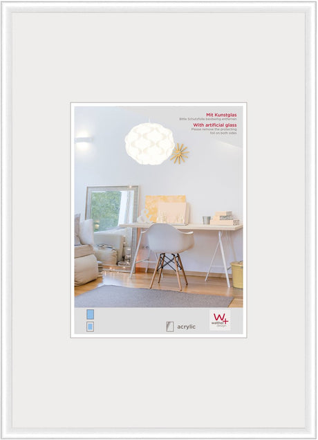Walther New Lifestyle - Kunststoffrahmen - Fotogröße 40x50 cm - Kunstglas - Weiß